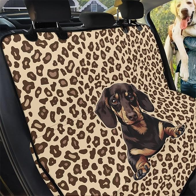 AFPANQZ Leopard Dachshund Car Dog Cat Seat Cover