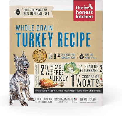 The Honest Kitchen Dehydrated Whole Grain Turkey Dog Food, 2 lb Box