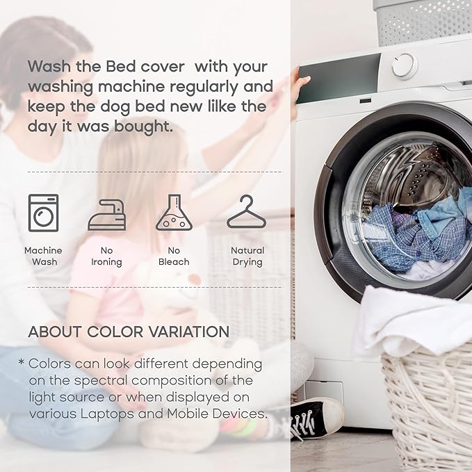 Medium Waterproof Orthopedic Egg Crate Foam Dog&Cat Beds Supportive Dog Bed Matt for Small Dogs Removable Washable Cover Oxford Fabric Bottom & Quilted Velvet Top 50lbs