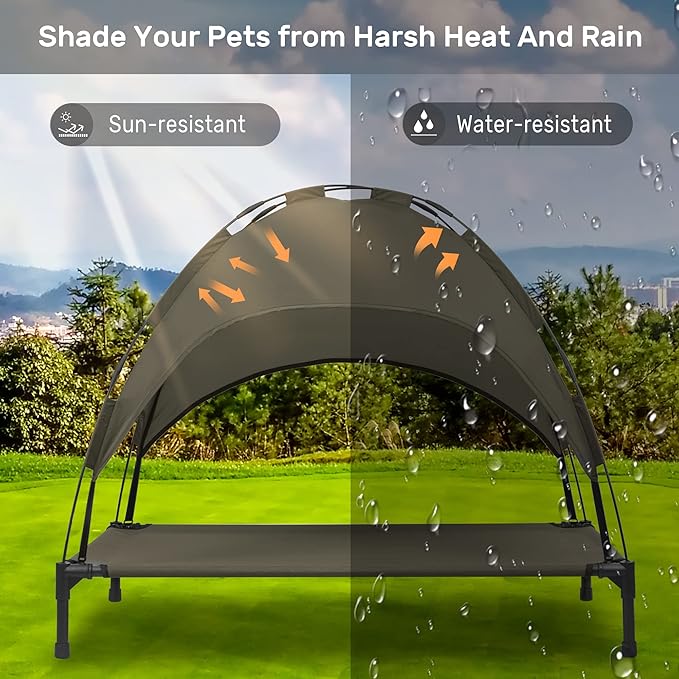Heeyoo Elevated Dog Bed with Canopy