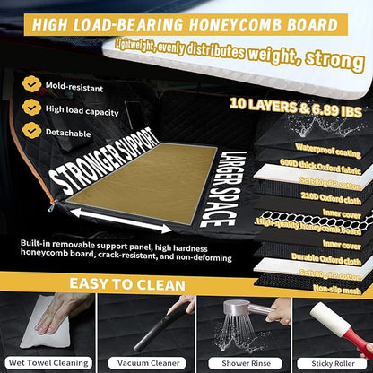 Back Seat Extender for Dogs with Hard Bottom Car Seat Cover-Dual Support Straps 300lbs