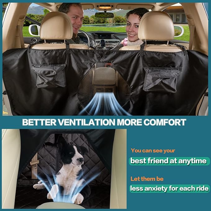 Car Seat Cover for Dogs All Covered Back Seat Cover with Mesh Window