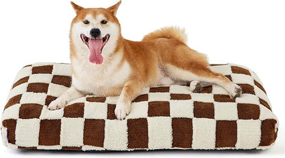 Lesure Dog Beds Large Sized Dog-Thick Shredded Chopped Foam Pet Bed Bottom(35'x22', Brown)