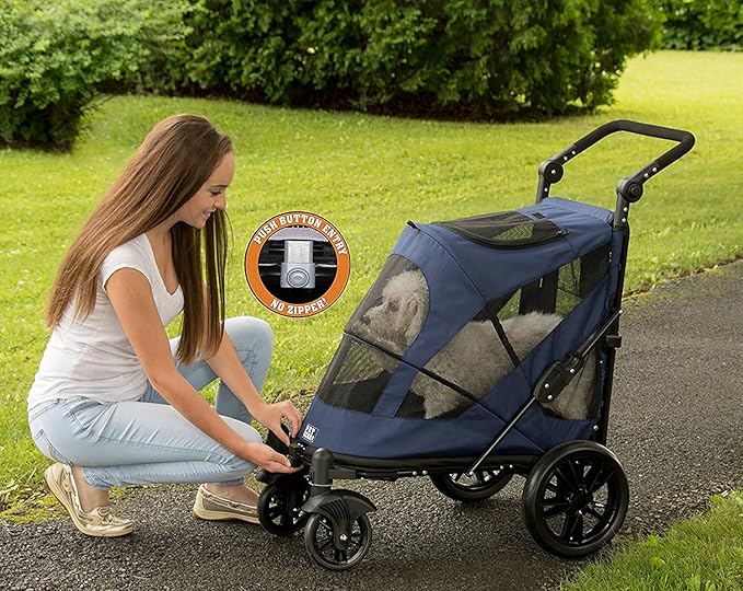 Pet Gear NO-Zip Pet Stroller with Dual Entry 1 Model, 4 Colors