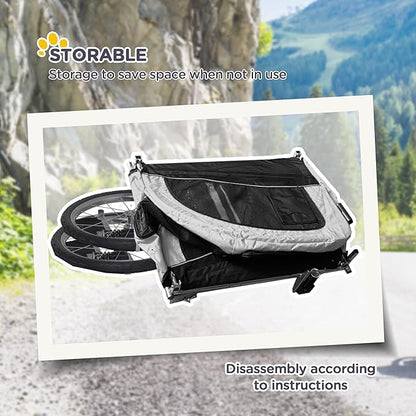 Aosom Dog Bike Trailer 2-in-1 Pet Stroller