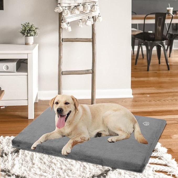 EMPSIGN Stylish Dog Bed Mat Dog Crate Pad Mattress Reversible (Cool & Warm) Grey,XL(41''''*28''''*3'''')