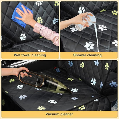 2pcs Dog Car Seat Cover for Front Durable Colored Paw Prints Waterproof Protector Against Dirt Scratch Proof Non Slip Padded Quilted Front Seat Covers for Dog for Cars