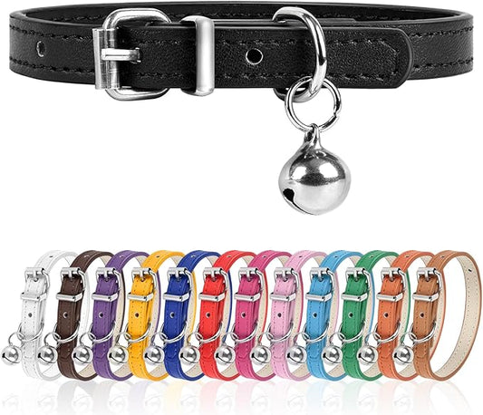 L Dog Collar for Small Dogs Adjustable Dog Collars Cat Collar for Small Medium Large Dogs 1.18 inch Width (Black
