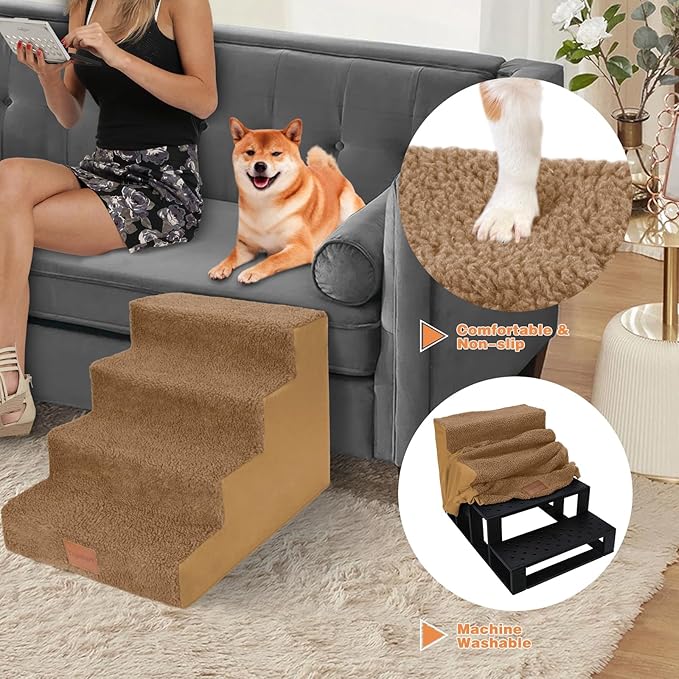 Topmart Dog Stairs for Small Dogs 4-Step,16”H, Pet