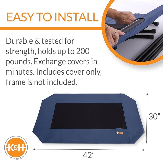 K&H Pet Products Elevated Cooling Outdoor Dog Bed 42 X 30 Inches