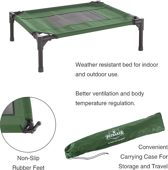 Elevated Dog Bed – 24.5x18.5 Portable Bed 25lbs By