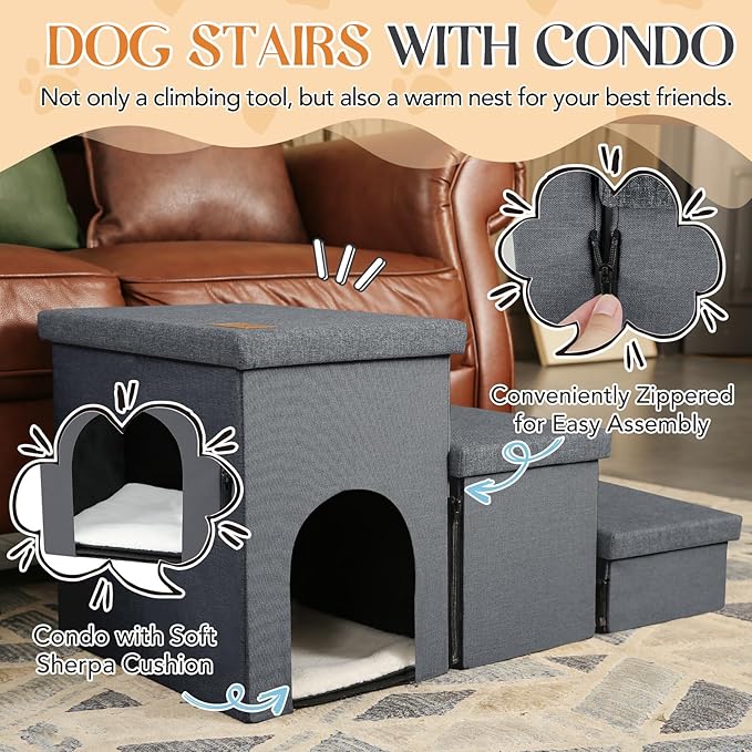 Dog Stairs for Small Dogs 22 inches(3