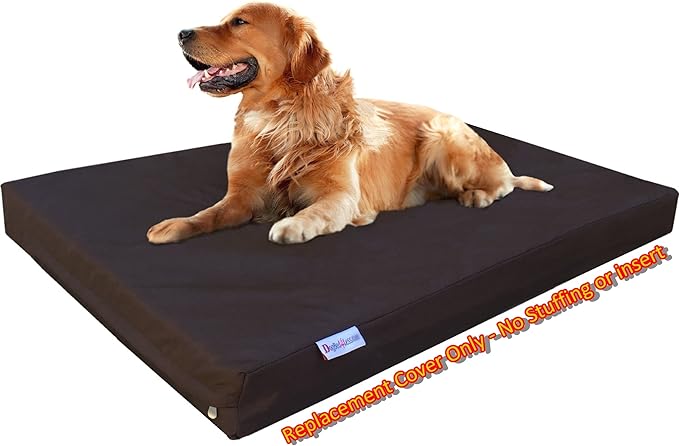 Dogbed4less XL 1680 Ballistic Heavy Duty Dog Pet Bed External Zipper Duvet Cover - Replacement cover only, 47X29X4 Inches, Seal Brown