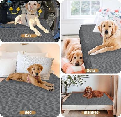 2 Packs Waterproof Dog Bed Cover,Pet Blanket Furniture Sofa Couch Cover,30x70 Inch Anti-Slip Pet Bed Mat Furniture Protector Washable Reusable for Most Cats,Dogs,Pets(2 Pcs-Grey/Beige)