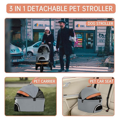 Dog Stroller for Medium Small Dogs 3 in1 3 Wheels