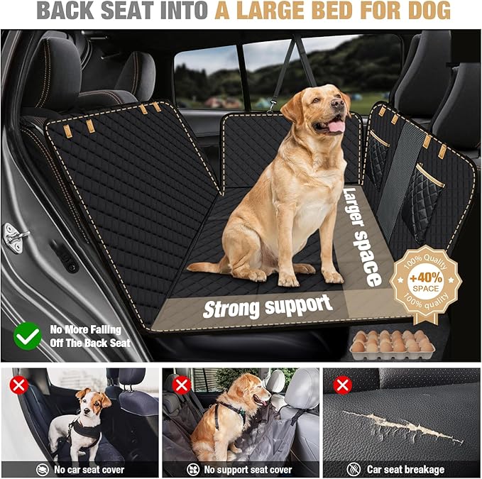 Lekereise Truck Dog Car Seat Cover for Back Seat with Embedded Side Door Mat