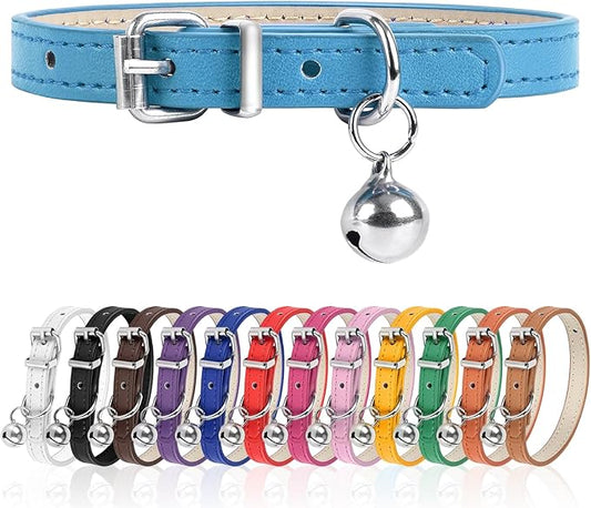 S Dog Collar for Small Dogs Adjustable Dog Collars Cat Collar for Small Medium Large Dogs 3/8 inch Width (Blue