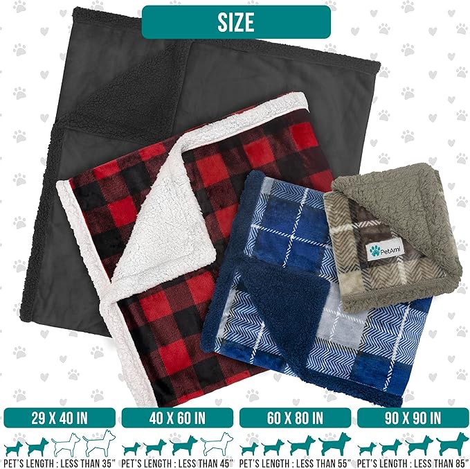 PetAmi WATERPROOF Dog Blanket for Medium Large Dog 60x40 Light