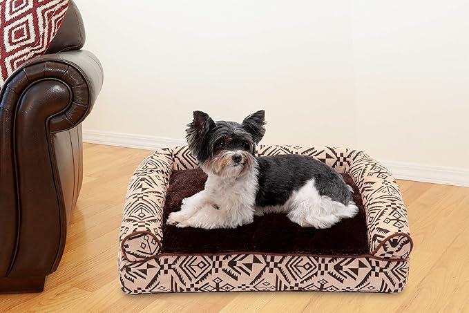 Furhaven Pillow Dog Bed for Small Dogs w/ Removable Bolsters & Washable Cover