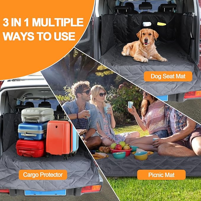 Cargo Liner for Dogs Compatible with Toyota FJ Cruiser 2007-2021, Pet Dog Trunk Cargo Liner, Waterproof Anti-Dirty Pet Cargo Cover Dog Seat Mat, with Bumper Flap Protector