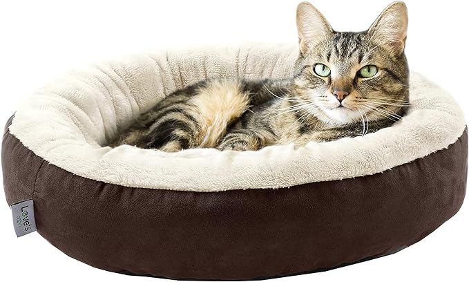 Love's cabin Round Donut Cat and Dog Cushion Bed 20in Pet