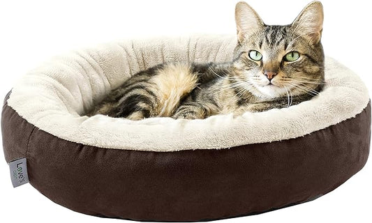 Love's cabin Round Donut Cat and Dog Cushion Bed 20in Pet
