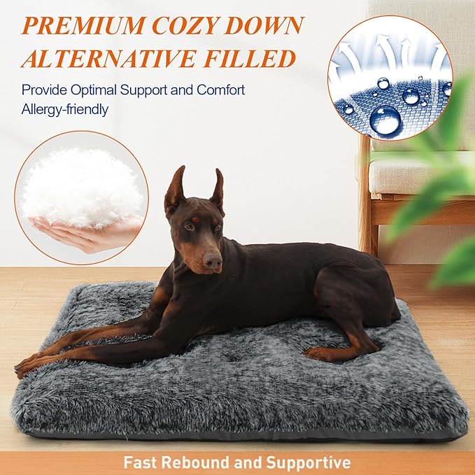 KISYYO Dog Beds for Small Dogs Fixable Deluxe Cozy Dog Kennel Beds for Crates Washable Dog Bed 24 x 18 x 3 Inches,
