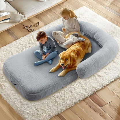 72"x43" Foldable Human Dog Bed for Adult,2 in 1 Calming Human Size Giant Dog Bed Orthopedic Dog Bed,Waterproof Dog Beds Large Sized Dog for Fits Pet Families