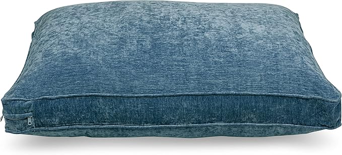 Sherry Kline Chenille Velvet Dog Bed Blue 26” 18” x 3"