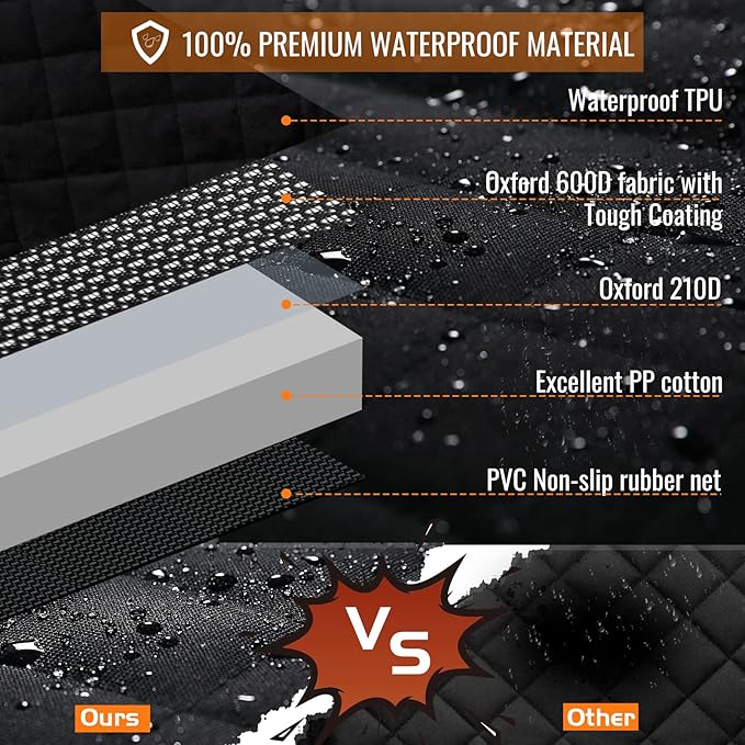 TantivyBo Dog Car Seat Cover 600D Durable 100% Waterproof