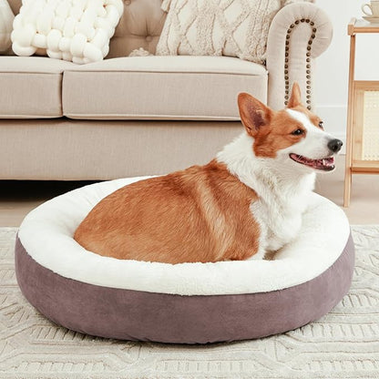 Love's cabin Donut Pet Bed 25in, Burlwood,