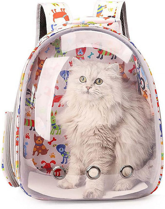 Cat Backpack Carrier Bubble Bag Space Capsule Pet Carrier Dog Hiking Backpack, Small Dog Backpack Expandable Carrying for Cats Puppies Airline Approved Travel Carrier Outdoor Use Black