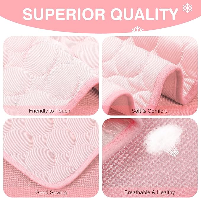 Pet Cooling Bed Mats Dog Cooling Mat Washable Comfort Breathable for Dogs and Cats Indoor Outdoor 21.65 * 27.55Inch)