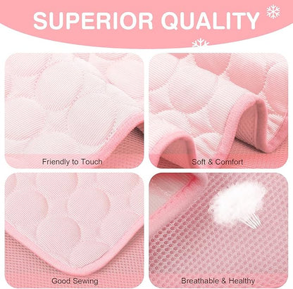 Pet Cooling Bed Mats Dog Cooling Mat Washable Comfort Breathable for Dogs and Cats Indoor Outdoor 21.65 * 27.55Inch)