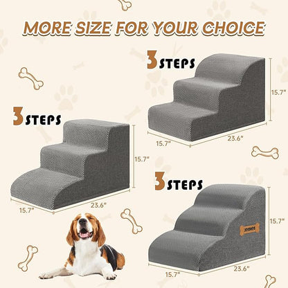 High Density Foam Dog Stairs Ramp for Beds Couches 15.7" H