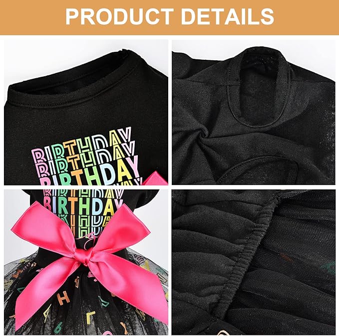 Dog Dress Birthday Clothes for Small Medium Dogs