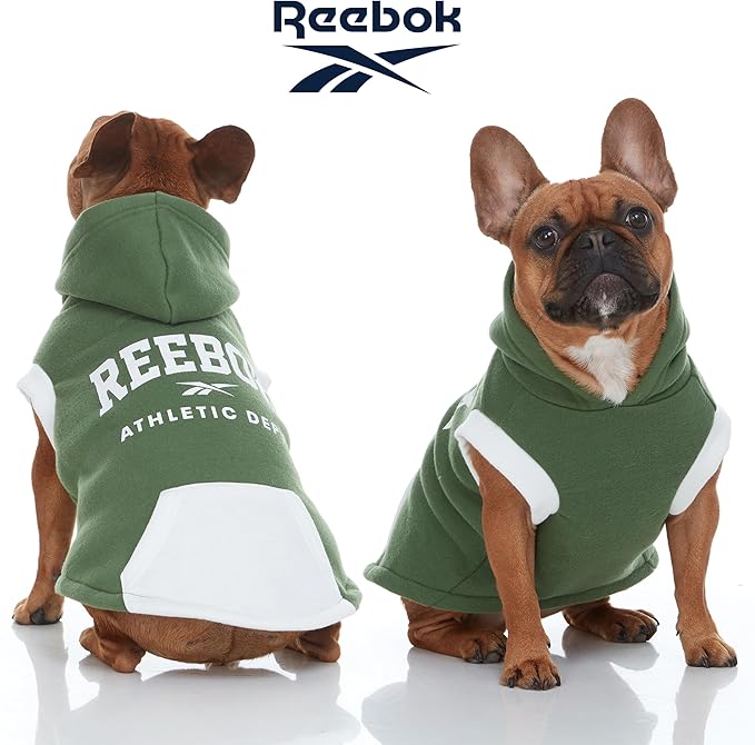 Reebok Dog Hoodie – Fleece Dog Sweater with Leash Hole