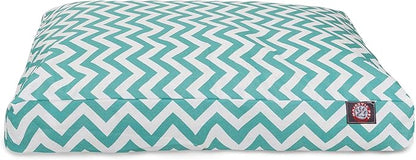 Teal Chevron Extra Large Rectangle Indoor Outdoor Pet Dog Bed With Removable Washable Cover By Majestic Pet Products