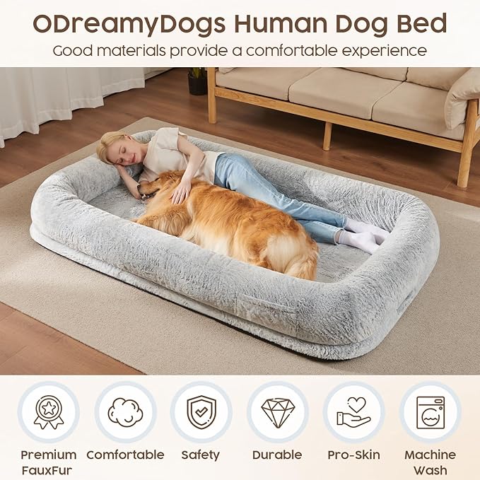 Human Dog Bed for Adult 320 GSM 40D Orthopedic