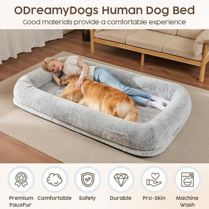 Human Dog Bed for Adult 320 GSM 40D Orthopedic