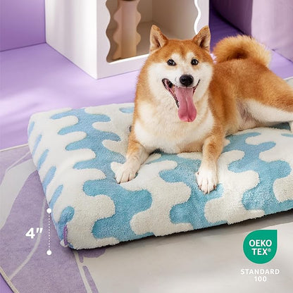 Lesure XLarge Dog Bed-Thick Shredded Chopped Foam Pet Bed Bottom(41'x28', Blue