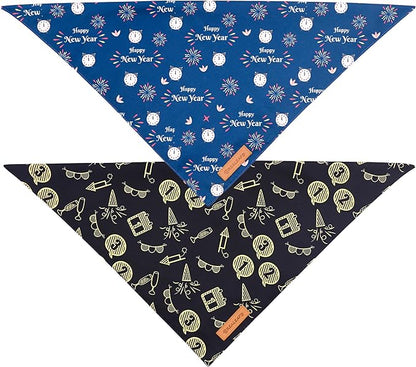 Realeaf Happy New Year Dog Bandanas 2 Pack