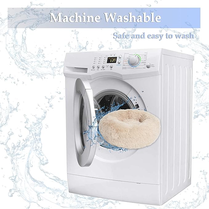 Small Dog Bed Calming Dogs Bed for Small Medium Large Dogs Anti-Anxiety Puppy Bed Machine Washable Warming Cozy Soft Pet Round Bed Fits up to 10-100 lbs (23”Small（Pack of 1）