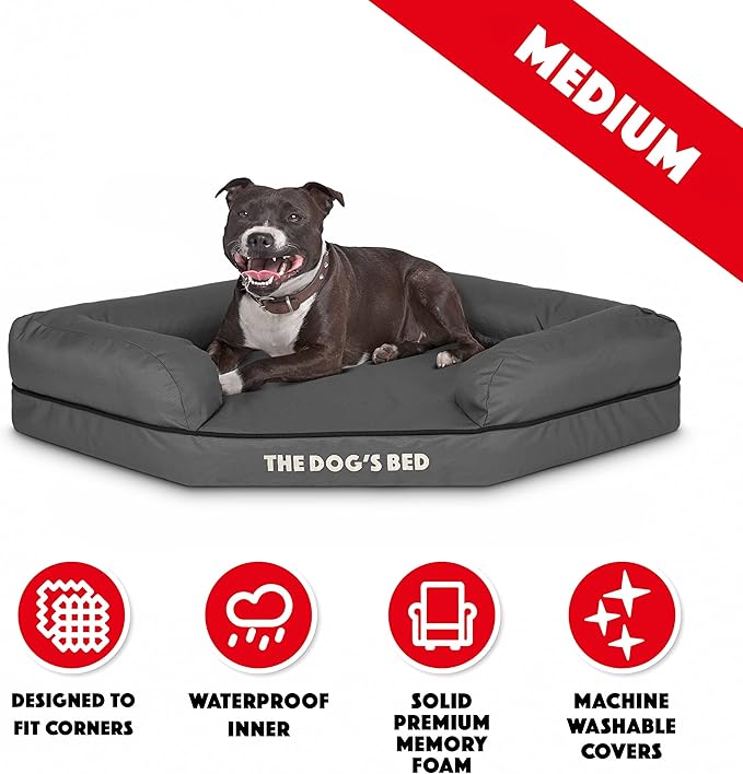 The Dog’s Bed Orthopedic Memory Foam Waterproof Corner Dog Bed