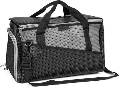 Cat Carriers and Dog Carrier for Small and Medium Pets,Airline Cpproved Pet Carrier Soft Faced Foldable Cat Carrier. (Medium, Grey)