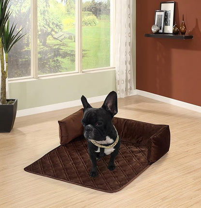 Brilliant Sunshine Premium Chocolate Silky Velvet Pet Sofa Bed