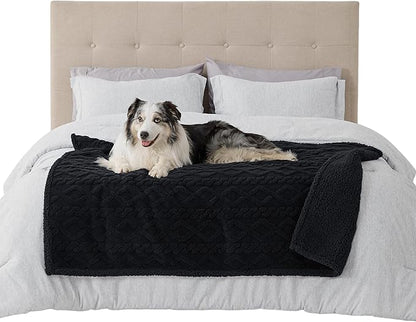 Bedsure Waterproof Dog Blankets for Large Dogs 50"x60", Black
