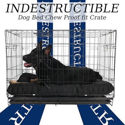 Indestructible Dog Bed for Aggressive Chewers Large Breed for Crates 42x28,Black