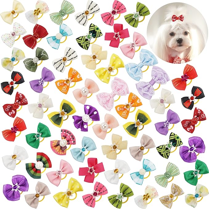 Yxiang 60PCS Small Dog Bows