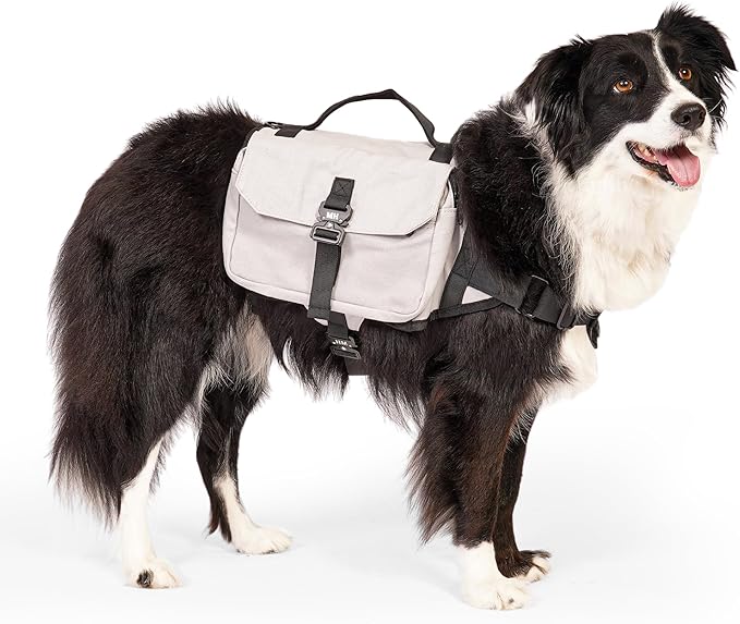 Mountain Hound Dog Backpack for Large Dogs – Dog Backpack Harness As A Useful Travel Bag for Camping & Hiking with Heavy-Duty Mesh Lining & Side Pockets – Weighted Dog Vest Included!